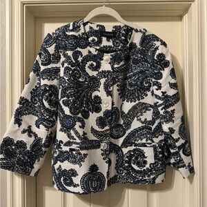 Talbots blazer size 12 black and cobalt blue.